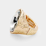 GOLD STRETCH RING CLEAR STONE ( 10007 GCL )
