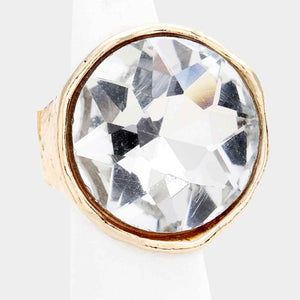 GOLD STRETCH RING CLEAR STONE ( 10007 GCL )