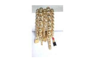 GOLD STRETCH BRACELET CHARMS ( 8100 GD CCB )