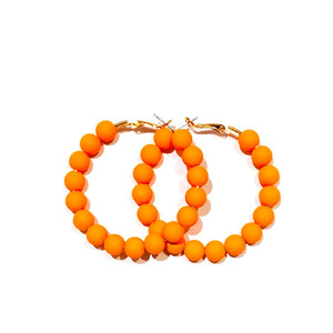 ORANGE HOOP EARRINGS ( 2371 OR )