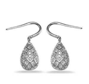 SILVER EARRINGS CLEAR CUBIC ZIRCONIA CZ STONES ( 817 E )