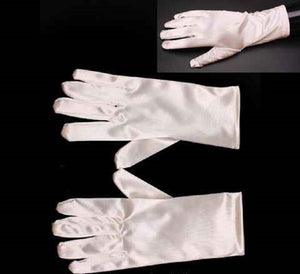 9" Ivory Satin Gloves ( GLV 24 IV )
