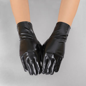 9.25" Black Metallic Color Gloves ( 2233 )