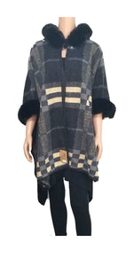 BLACK MULTI COLOR PONCHO ( 0040 )