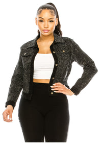 BLACK JACKET CLEAR STONES ( 0104 BK 4XL )