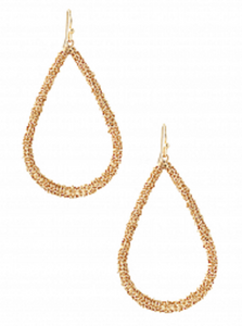 GOLD TEAR DROP EARRINGS ( 2567 GD )HAND MADE