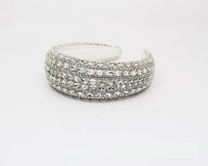 WHITE HEADBAND CLEAR STONES ( 1100 SCRY )