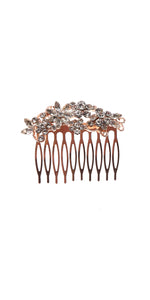 ROSE GOLD HAIR COMB CLEAR STONES ( 40888 CLRGD )