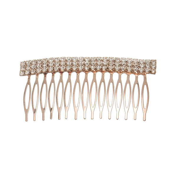 ROSE GOLD HAIR COMB CLEAR STONES ( 40330 CLRGD )