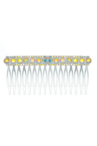 SILVER HAIR COMB CLEAR AB STONES