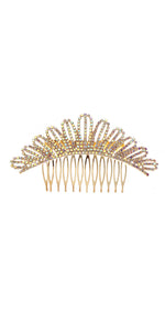 GOLD HAIR COMB AB STONES ( 40995 ABGD )