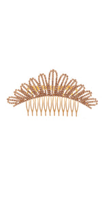 ROSE GOLD HAIR COMB CLEAR STONES ( 40995 CLRGD )