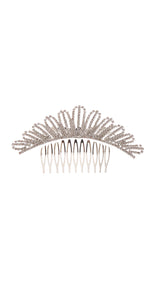 SILVER HAIR COMB CLEAR STONES ( 40995 CLSV )