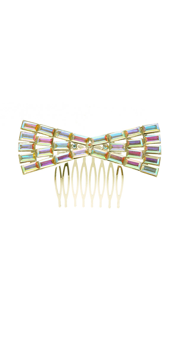 GOLD HAIR COMB CLEAR STONES ( 41114 ABGD )
