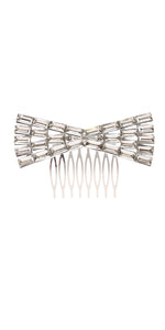 SILVER HAIR COMB CLEAR STONES ( 41114 CLSV )