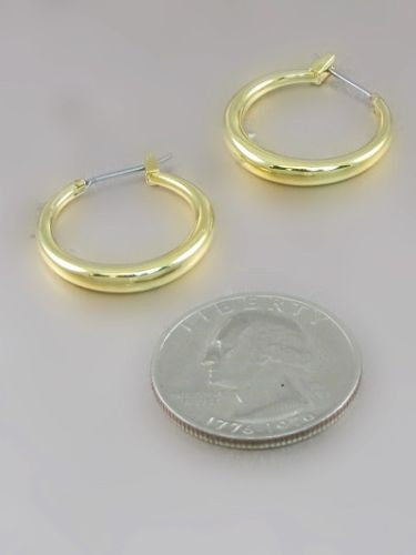 20mm Gold Hollow Hoop Earrings ( 322 G )