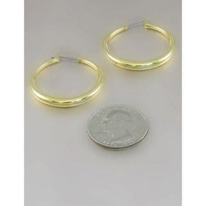 1 1/4" Gold Hollow Hoop Earrings ( 332 ) - Ohmyjewelry.com
