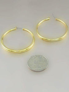 1 1/2" Gold Hollow Hoop Earrings - Ohmyjewelry.com