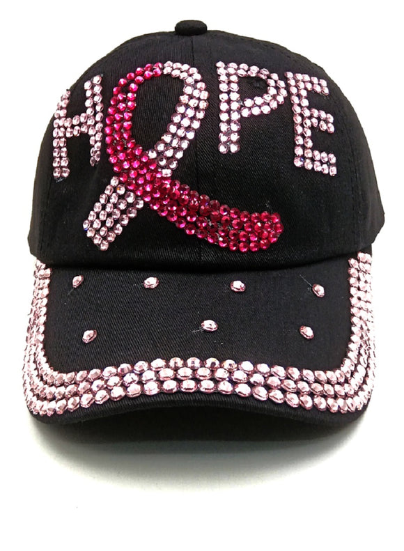 BLACK HAT PINK RIBBON HOPE ( 0325 BK )