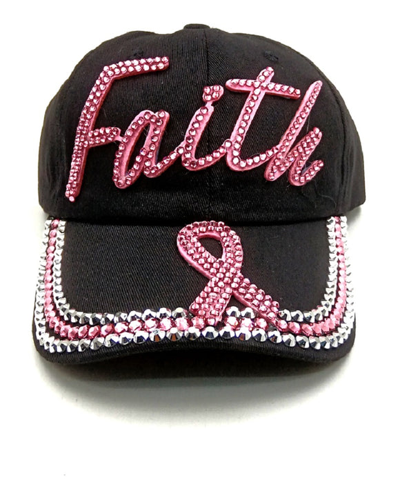 BLACK HAT PINK RIBBON FAITH ( 0329 BK )