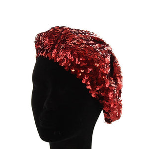 RED SEQUIN FRENCH BERET ( 586 RD )