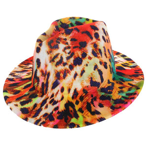 TIGER TIE DYE MEDIUM BRIM FELT FEDORA PANAMA HAT ( 2627 TD )