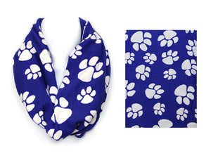 BLUE WHITE ANIMAL PAW PRINT SCARF ( 0079 VM )