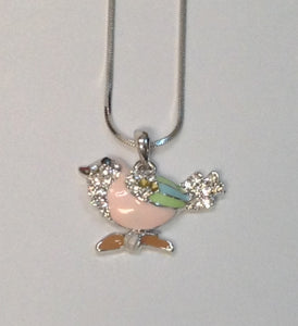 SILVER NECKLACE WITH BIRD PENDANT ( 8832 )