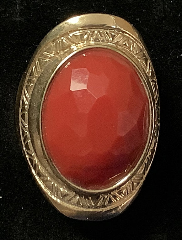 GOLD STRETCH RING RED STONE ( 7171 RD )