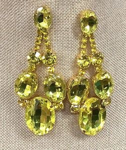 GOLD EARRINGS YELLOW STONES ( 8185 GYE )