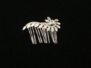 SILVER HAIR COMB CLEAR STONES ( 63724 )