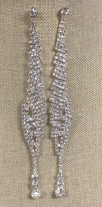 SILVER EARRINGS CLEAR STONES ( 08650 SCL )