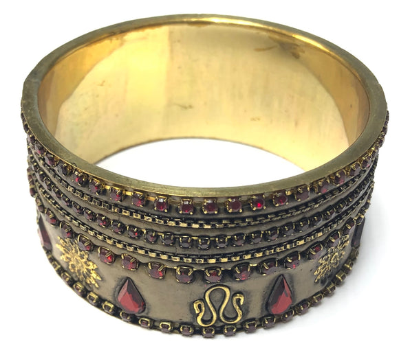 GOLD BANGLE WITH RED STONES ( 56962 )