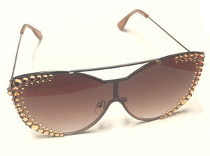 GOLD SUNGLASSES TOPAZ CUBIC ZIRCONIA CZ STONES ( 1244 GTOP )