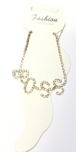 GOLD RHINESTONE BOSS ANKLET ( 1503 ) - Ohmyjewelry.com