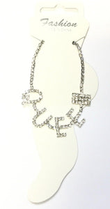 SILVER RHINESTONE QUEEN ANKLET ( 1500 ) - Ohmyjewelry.com