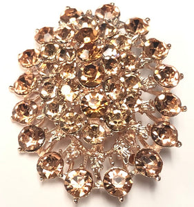 ROSE GOLD BROOCH PEACH STONES ( 0640 RGPH )