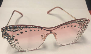 PINK SUNGLASSES CLEAR STONES ( 1263 PKCL )