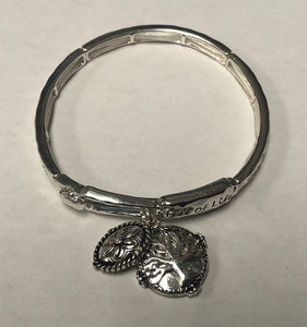 SILVER TREE OF LIFE STRETCH BRACELET ( 8143 AS )