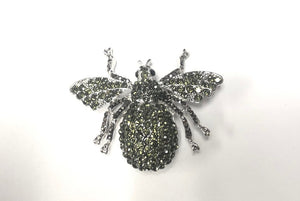 SILVER INSECT BROOCH HEMATITE STONES ( 0651 SHT )