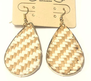 GOLD TAN LIGHT BROWN EARRINGS ( 5193 LB )