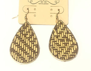 GOLD BROWN EARRINGS ( 5193 DB )