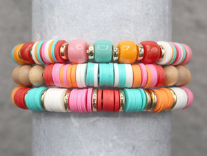 MULTI COLOR STRETCH BRACELETS ( 0365 GLMUL )