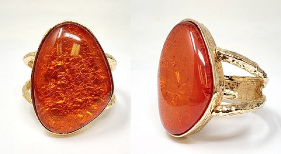 GOLD BANGLE ORANGE STONE ( 20039 GOR )