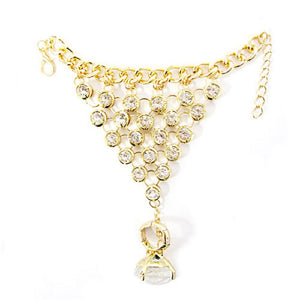 GOLD HAND CHAIN CLEAR STONES ( 7018 GDCLR )