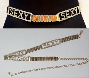 Gold Belt with Rhinestone "SEXY" ( 1471 )