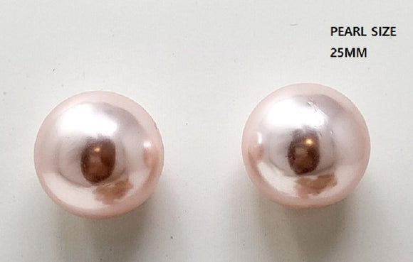 25MM PINK PEARL EARRINGS ( 10066 GPK )