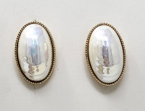 GOLD EARRINGS CREAM PEARLS ( 10121 GCR )