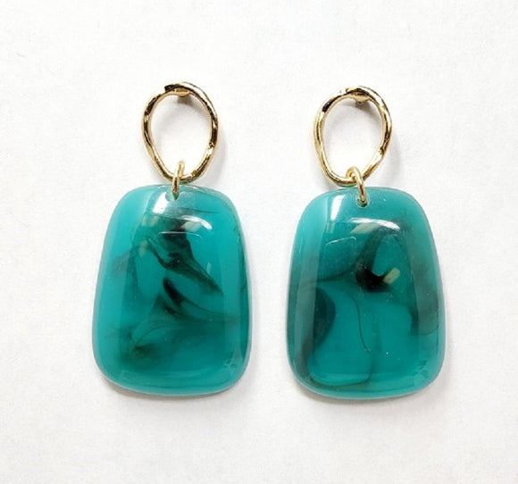 GOLD BLUE STONE EARRINGS ( 10241 GBZ )