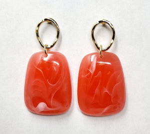 GOLD RED STONE EARRINGS ( 10241 GRD )